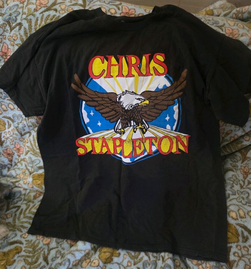 Chris Stapleton Eagle Cotton Graphic T-Shirt Sz Large